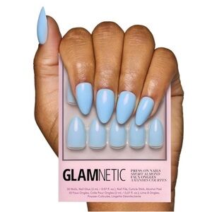 Glamnetic Soft Blue Short Almond Press On Nails